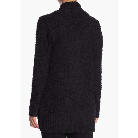 Nordstrom Honeydew Intimates Black Fuzzy Open Front Cardigan Sweater small - Picture 2 of 2